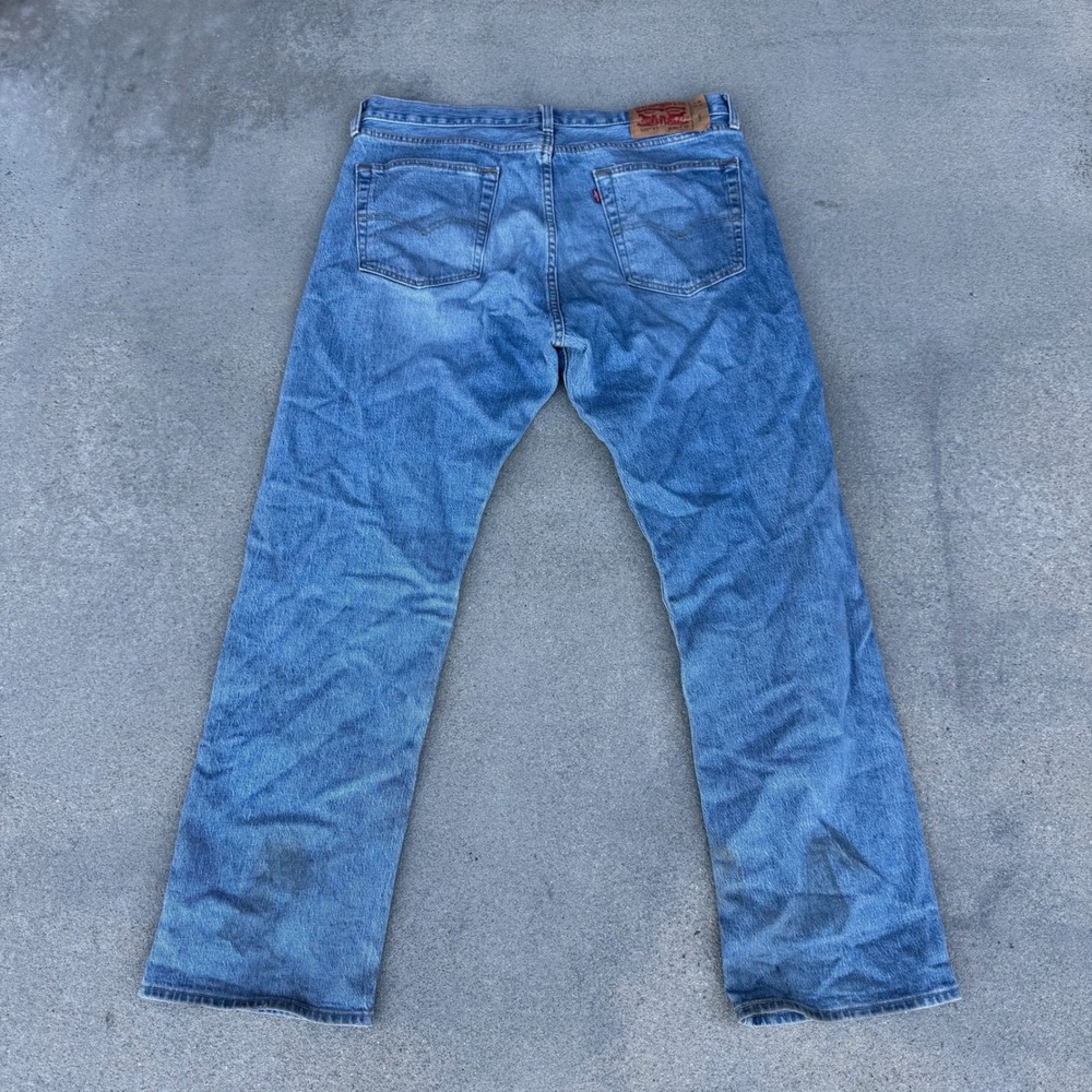 Levi's 501 93 Straight Leg Jeans Mens 36x32 Blue Denim Button Fly Stained